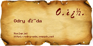 Odry Éda névjegykártya